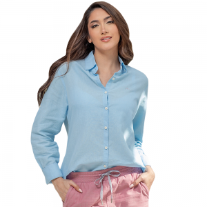 100% NATURAL LINO DAMA - CELESTE