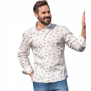 CAMISA M/L ESTAMPADA SLIM FIT
